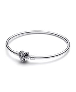 Image of sale on Sterling Silver Heart Clasp Bangle Bracelet