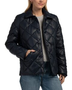 Image of sale on Leather Quilted Puffer Jacket