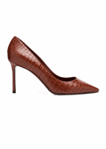 Image of sale on Romy 85 Croc-embossed Leather Pumps