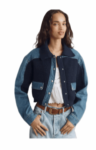 Image of sale on Moving Up Denim Sweater Jacket