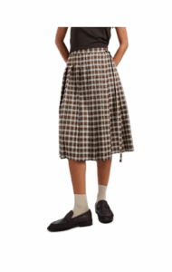 Image of sale on Pleated Midi Skirt in Check
