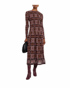 Image of sale on Blossom Mosaic Drop-waist Midi Dress