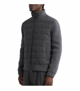 Image of sale on Mixed Media Quilted Wool Blend Knickerbocker Jacket