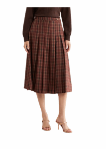 Image of sale on Vena Plaid Pleated Midi Skirt