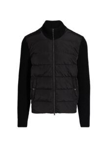 Image of sale on Functional Wardrobe Nylon Quilted Zip Jacket with Knit Sleeves
