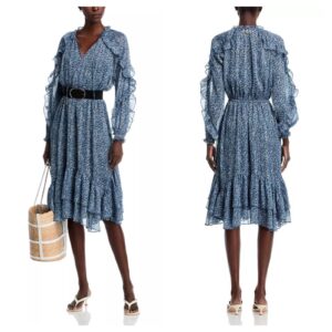 Image of sale on Floral Ruffle Midi Dress