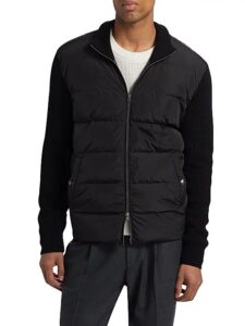 Image of sale on Functional Wardrobe Nylon Quilted Zip Jacket with Knit Sleeves