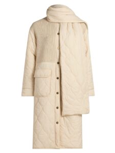 Image of sale on Melaine Quilted Rib-knit Scarf Coat