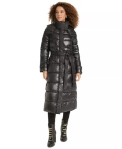 Image of sale on Women’s Shine Hooded Belted Puffer Coat