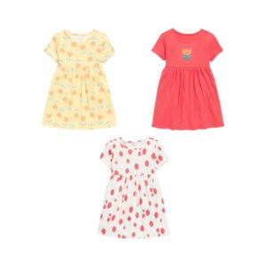 Image of sale on Short-sleeve Ribbed Graphic Dress for Toddler Girls