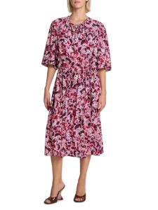 Image of sale on Abstract-print Tieneck Midi-dress