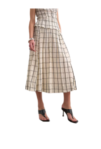 Image of sale on Drop Waist Saloon Maxi Skirt in Window Pane Check