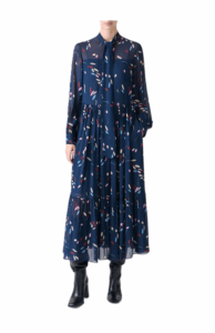 Image of sale on Tiered Dot-print Viscose Georgette Midi Dress