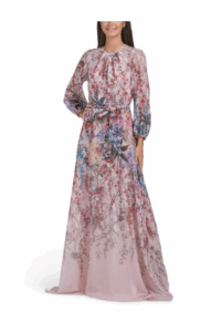 Image of sale on Chiffon Floral Print A-line Skirt Maxi Dress