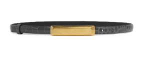Image of sale on Croc-embossed Leather Skinny Belt