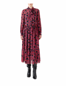 Image of sale on Francoise Hardy Print Georgette Midi Dress