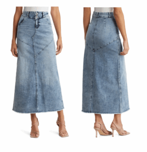 Image of sale on Pieced Denim Maxi Skirt