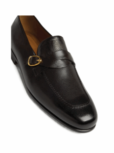 Image of sale on Men’s Gigi Grained Leather Twisted Buckle Loafers