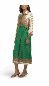 Image of sale on Silk Blend the Vero Jewel Paisley Print Faux Wrap Dress