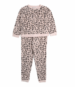 Image of sale on Girls 2pc Snuggle Up Leopard Pajama Set