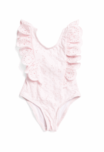 Image of sale on Toddler Girls 1pc Eyelet Ruffle Swimsuit