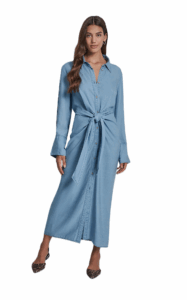 Image of sale on Garment Dye Long Sleeve Button Front Shirt Dress