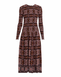 Image of sale on Blossom Mosaic Drop-waist Midi Dress