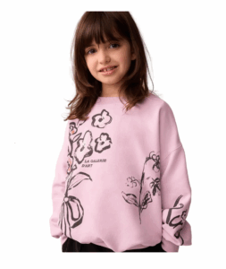 Image of sale on Kids’ Floral Cotton Graphic Sweatshirt