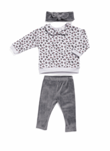 Image of sale on Infant Girls 3pc Leopard Sweatshirt and Leggings Set with Headband