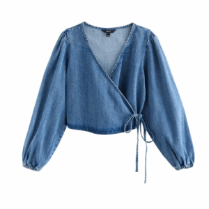 Image of sale on Denim Wrap Top