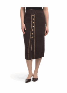 Image of sale on Tani Faux Button Front Skirt with Chain Detail