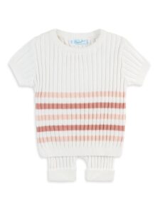 Image of sale on Baby Girl’s & Little Girl’s Short-sleeve Knit Striped Ribbed Set