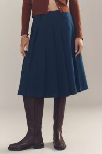 Image of sale on English Factory Low-rise Pleated Midi Skirt