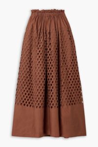 Image of sale on Flora Broderie Anglaise Cotton Maxi Skirt