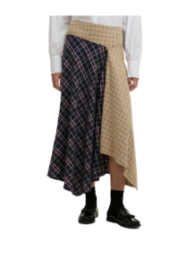 Image of sale on Dalbury Mix Tartan Asymmetric Maxi Skirt
