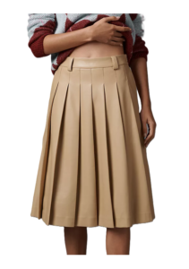 Image of sale on English Factory Faux Leather Pleated Midi Skirt