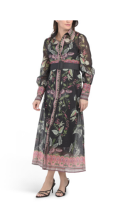 Image of sale on Floral Print Belted Shirt Dress