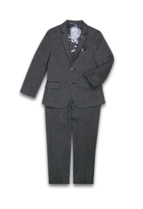 Image of sale on Kids’ Mod Slim Fit Charcoal Grey Herringbone Stretch Suit Size 2-6