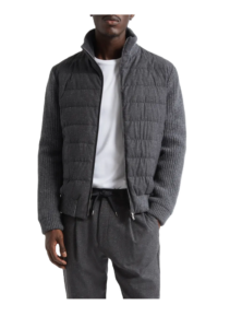 Image of sale on Mixed Media Quilted Wool Blend Knickerbocker Jacket