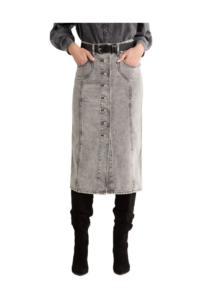 Image of sale on Vandy Button Front Denim Skirt