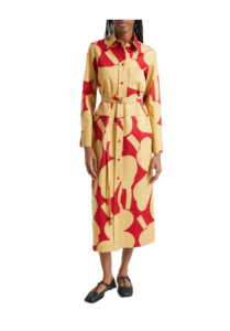 Image of sale on Molla Unikko Floral Long Sleeve Twill Shirtdress