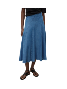 Image of sale on Denim Paneled Midi Skirt