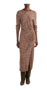 Image of sale on Jelina Ruched Long Sleeve Maxi Dress