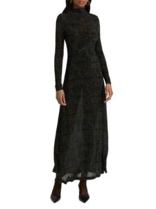 Image of sale on Koa Jersey Ruched-front Turtleneck Dress