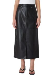 Image of sale on Faux Leather Midi Skirt