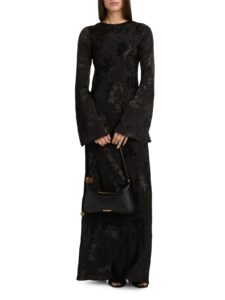 Image of sale on Aura Jacquard Back-tie Maxi Dress