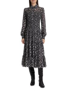 Image of sale on Floral Smocked Midi-shirtdress