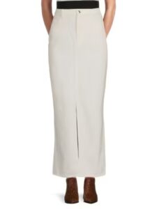 Image of sale on Front Slit Denim Maxi Skirt