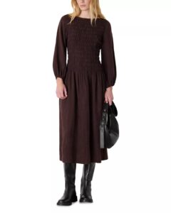 Image of sale on Checked Shirred Dress