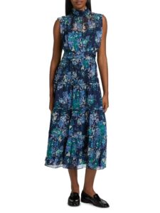 Image of sale on Junia Floral Chiffon Midi-dress